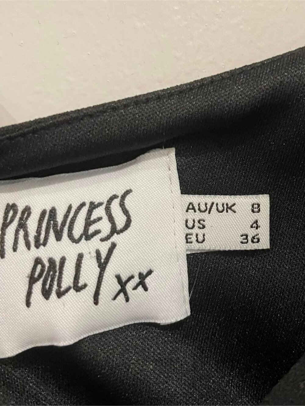 Princess Polly One-Shoulder Black Mini Dress – US 4 / AU 8 - Picture 4 of 6